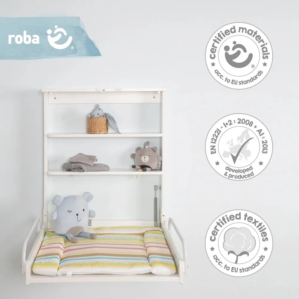 Biely závesný prebaľovací pult Dschungelbaby – Roba