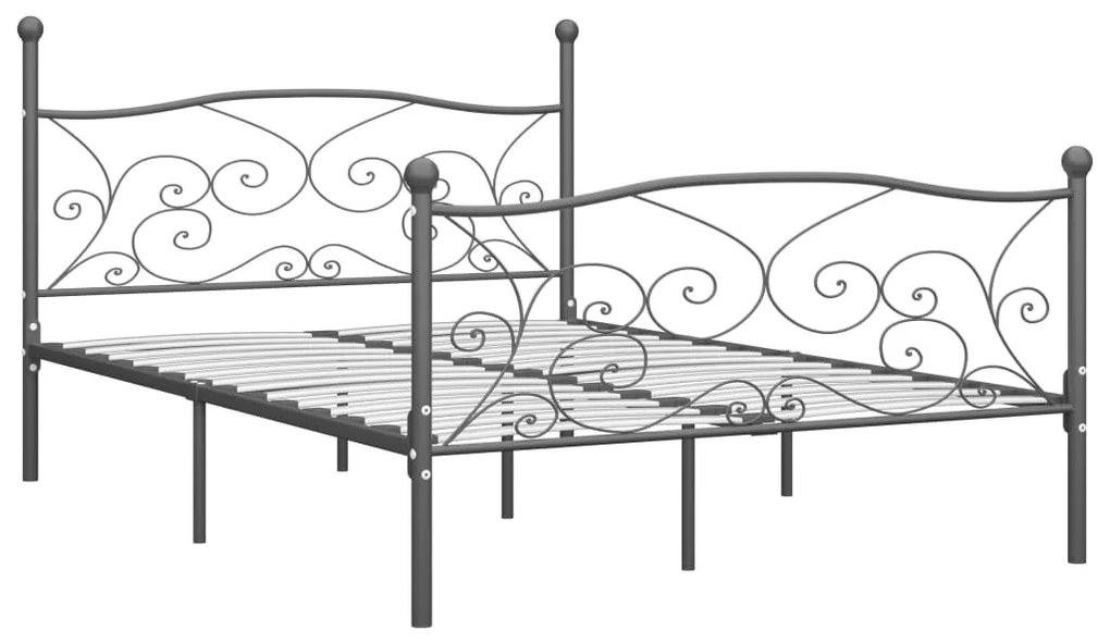 vidaXL Posteľný rám sivý 200x200 cm kovový
