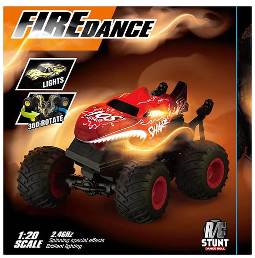 Auto na diaľkové ovládanie, žralok - červené