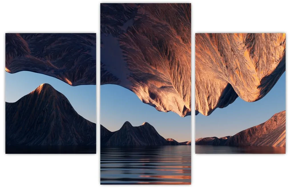Obraz - 3D útesy (90x60 cm)