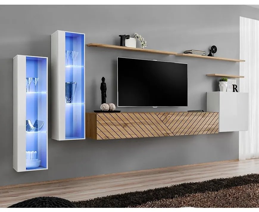 Obývacia Stena Switch XI Line Biela/Wotan