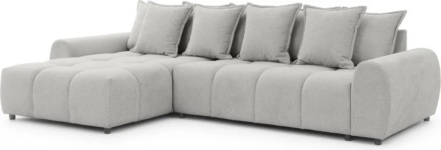 Svetlosivá rohová pohovka (ľavý roh/s leňoškou) Albane – Ropez