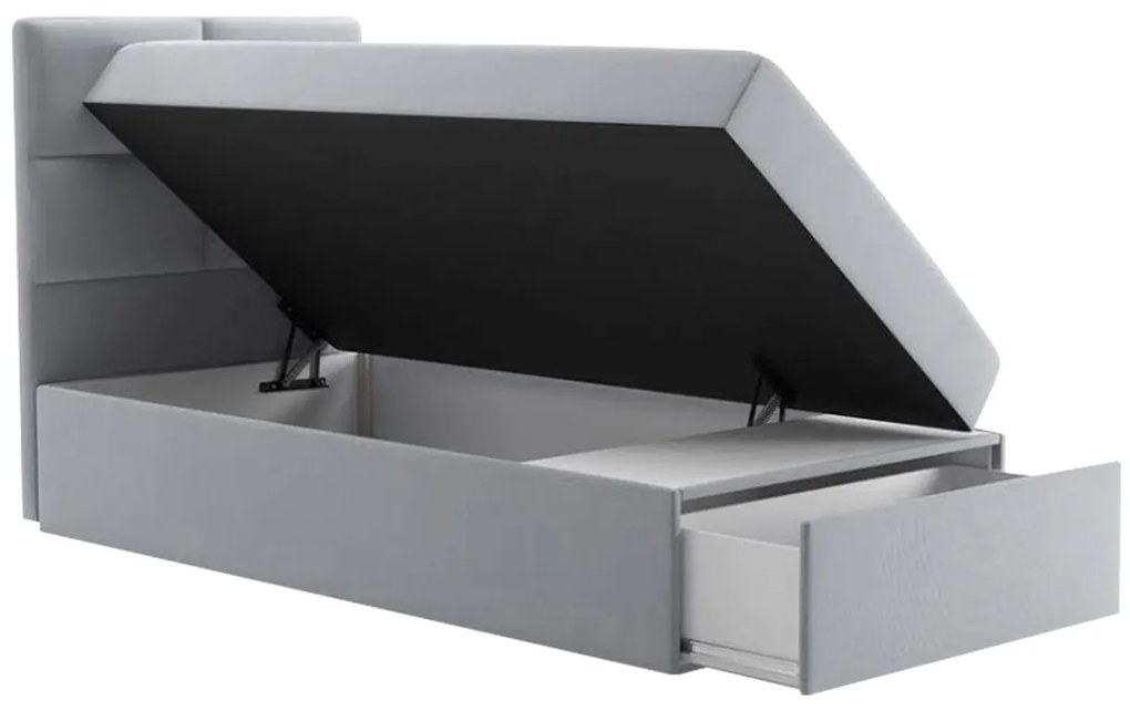 Kontinentálna posteľ Hudson Lux 1, Strana: ľavá, Rozmer postele: 100x200, Farby: ekokoža Soft 017