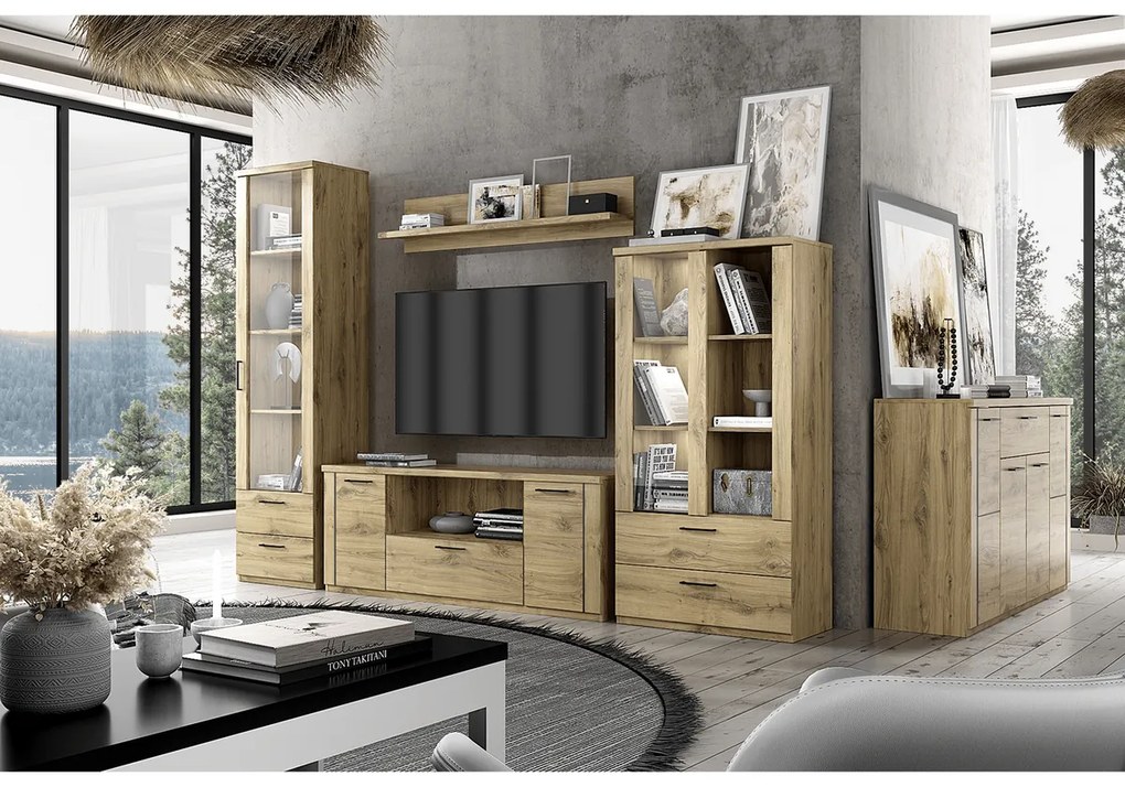 TV stolík DORSI 2D1S/180, dub Navarra