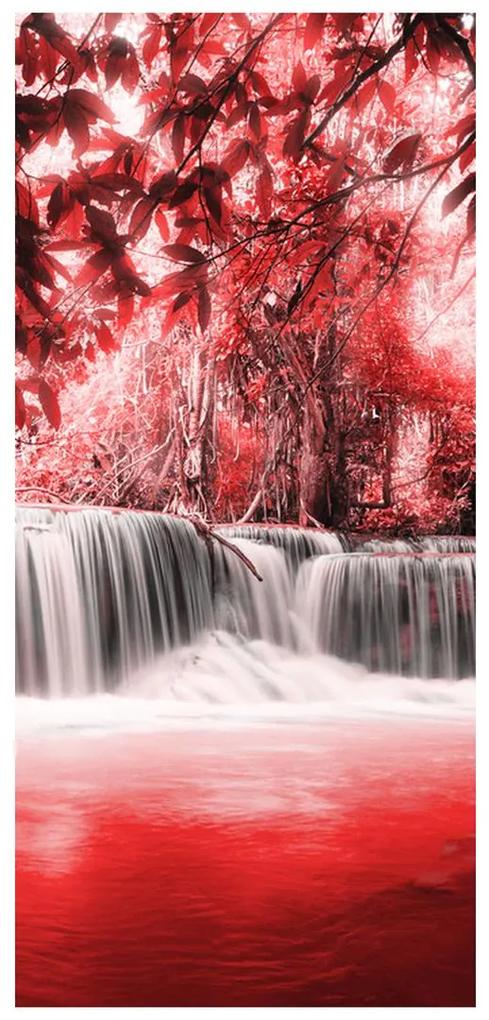 Fototapeta na dvere - Červený vodopád (95x205cm)