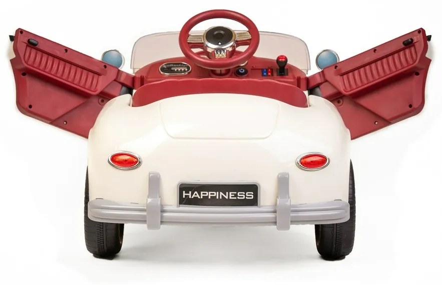 Baby Mix Detské elektrické autíčko Retro Pearl, biela