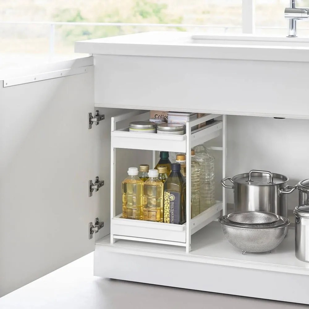 Biela kovová prídavná polička 30x42 cm Tower – YAMAZAKI