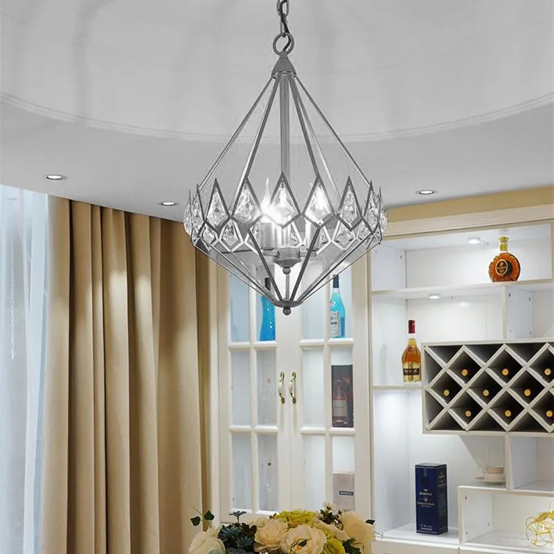 Toolight - Krištáľová závesná lampa 3xE14 40W APP210-3CPR, strieborná, OSW-07500
