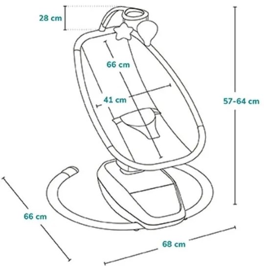 Lionelo - Detská hojdačka s melódiou OLIVIA Beige Natural + diaľkové ovládanie