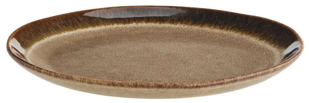 MADAM STOLTZ Kameninový tanier Brown 22 cm