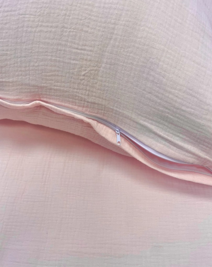 Mušelínové obliečky pudrovo ružové 140x200cm+90x70cm TiaHome