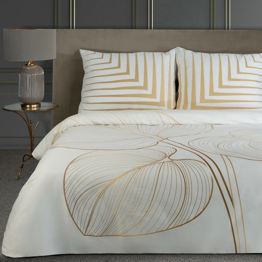Eurofirany Biele posteľné obliečky BLANCA4 s potlačou 220x200 cm, 70x80 cm/x2