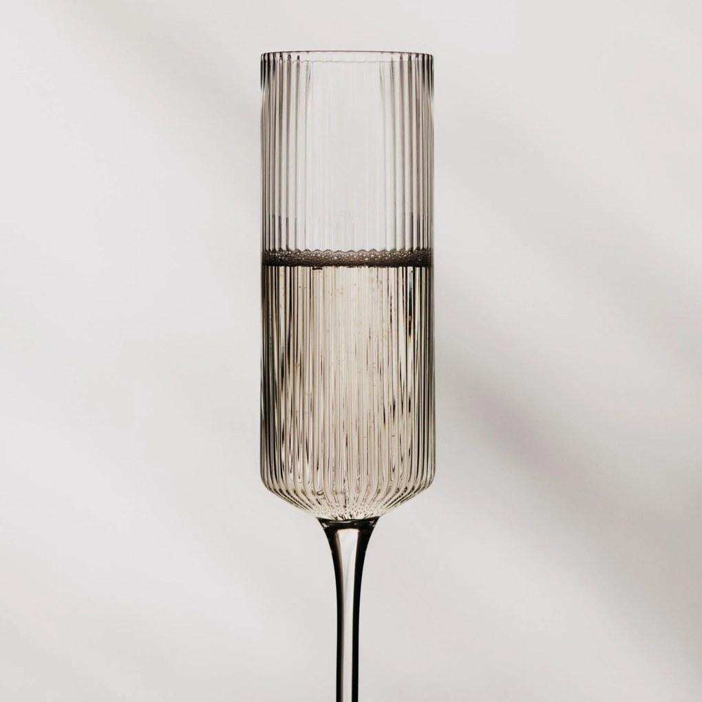 Ferm Living Poháre Ripple Champagne Clear – set 2 ks