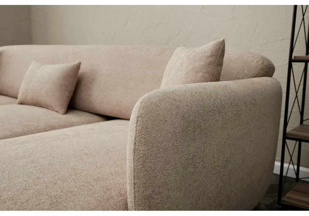 Béžová rohová pohovka (ľavý roh/s leňoškou) Simena – Balcab Home