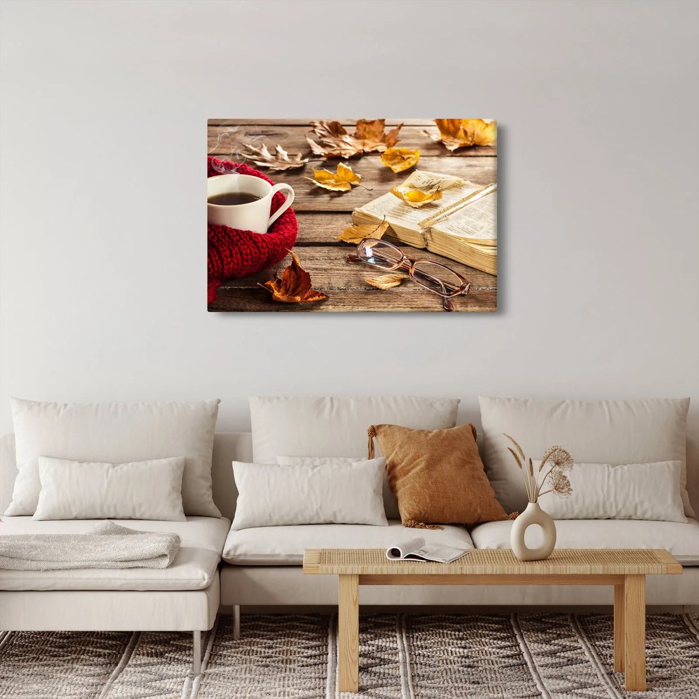 Obraz - Jesenná šálka čaju (90x60 cm)