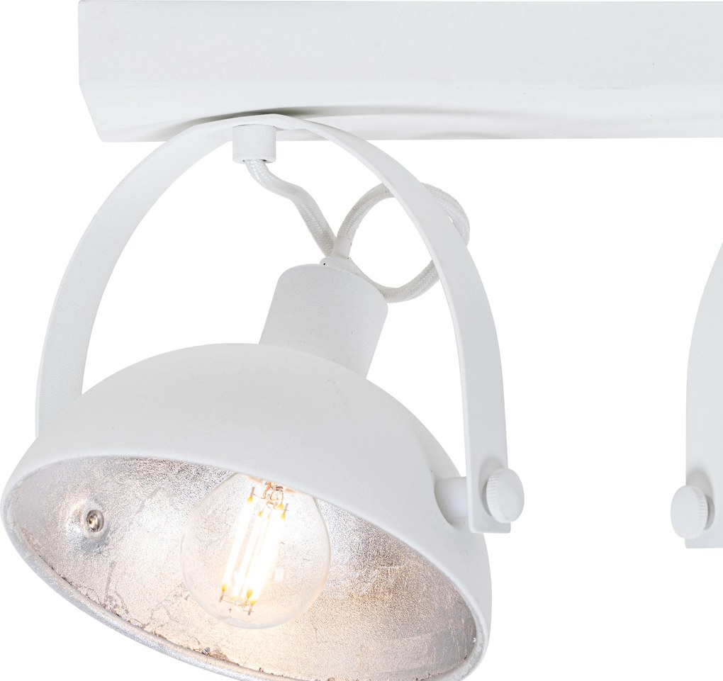 Priemyselné stropné svietidlo biele so striebornou 3-žiarovkové nastaviteľné - Magnax