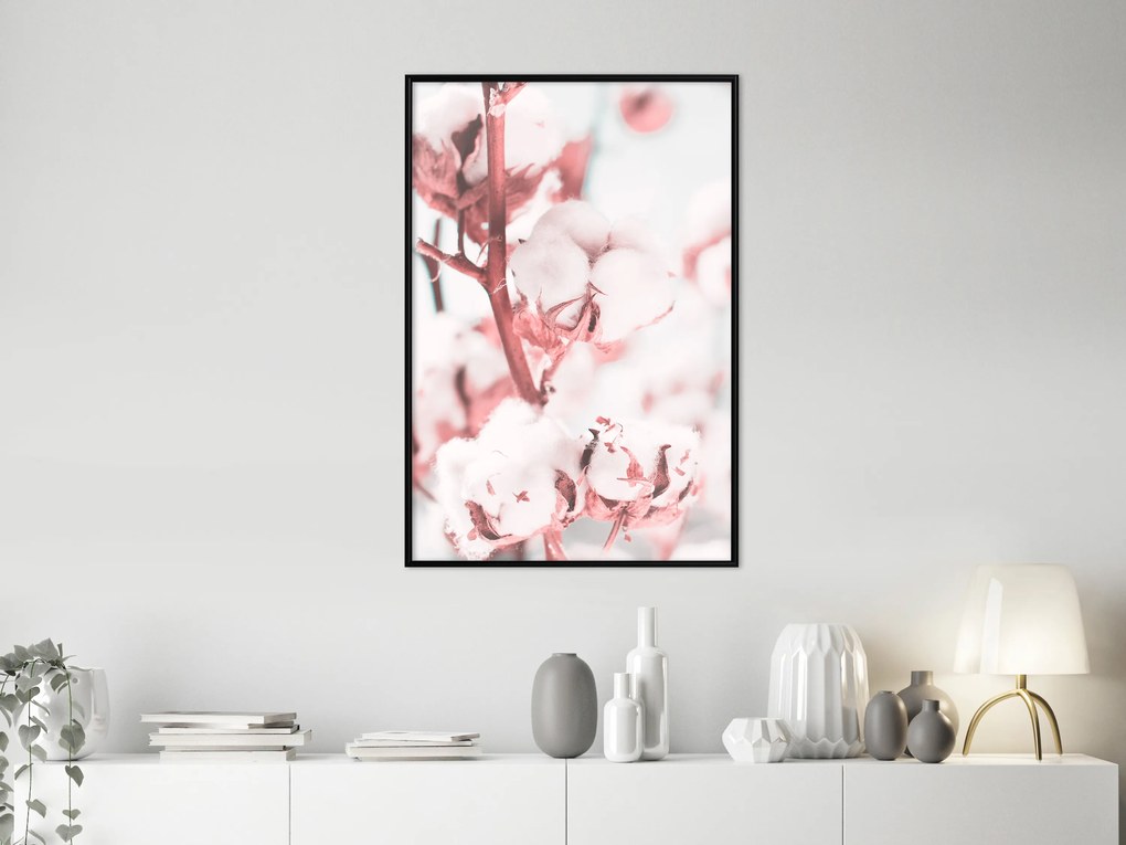 Artgeist Plagát - Blooming Cotton [Poster] Veľkosť: 40x60, Verzia: Zlatý rám