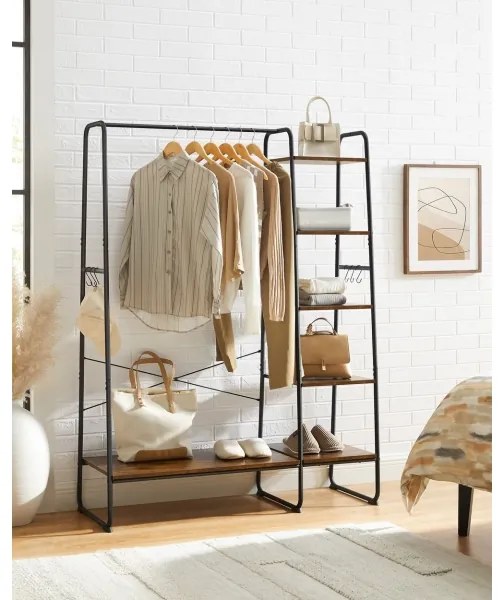 Stojanový vešiak LINEA hnedá/čierna