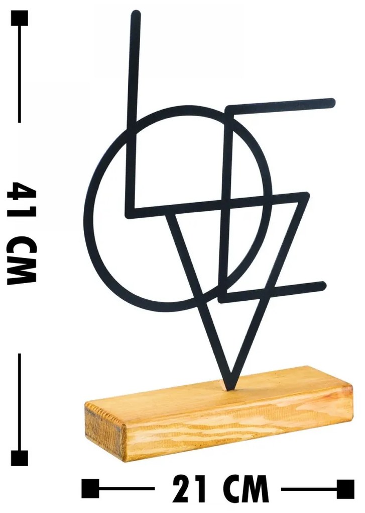 Kovová dekorácia Geometrická 41 cm čierna