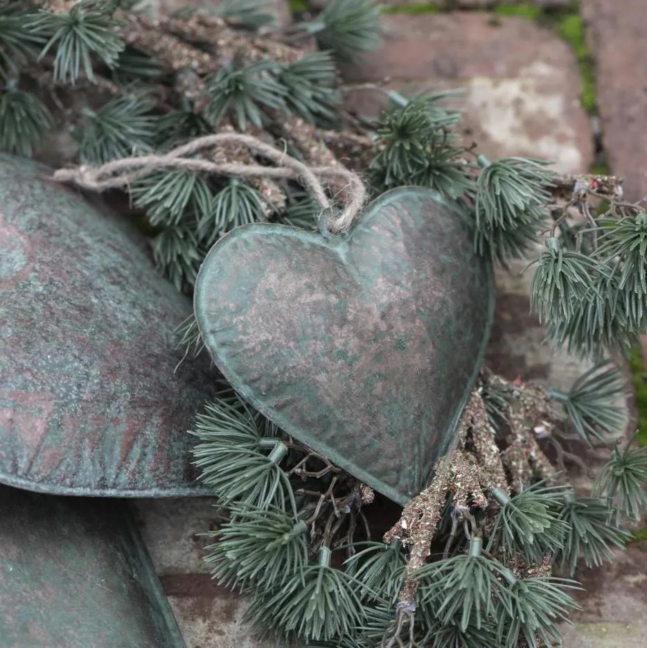 IB LAURSEN Kovové závesné srdce Army Green 11 cm