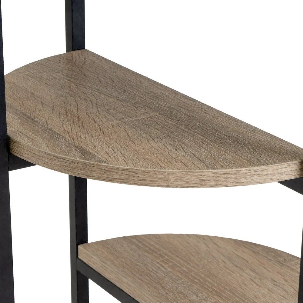 Regál v čierno-prírodnej farbe v dekore duba 40x80 cm – Casa Selección