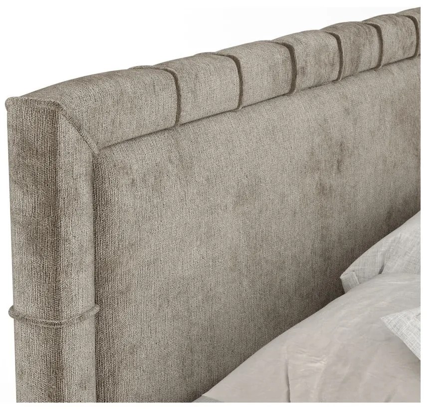 Béžová boxspring posteľ s úložným priestorom 180x200 cm Voyage – Maison de Rêve