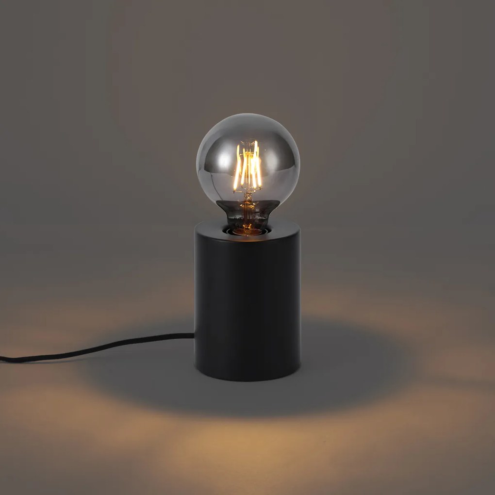 Moderná stolná lampa čierna 13cm - Cylinder