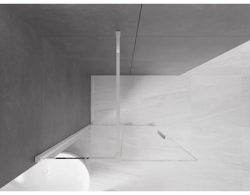 Mexen Velar, posuvné dvere do otvoru typ Walk-In 110 cm, 8mm číre sklo, chrómová, 871-110-000-03-01