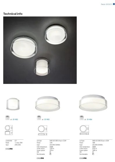 Redo 01-1454 - LED Kúpeľňové stropné svietidlo NAJI LED/18W/230V IP44
