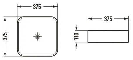 Mexen Vena, umývadlo na dosku 37 x 37 cm, svetlá šedá matná, 22193761
