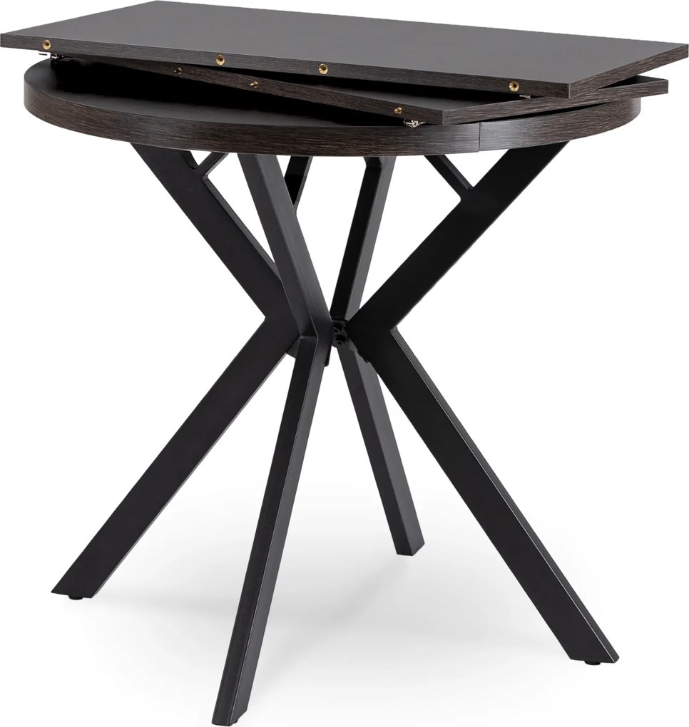 PROXIMA.store - Okrúhly rozkladací stôl DORIAN FARBA: čierna, FARBA NÔH: dub