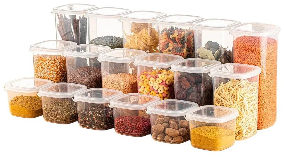 Plastové dózy v súprave 18 ks na potraviny Fresco – Hermia