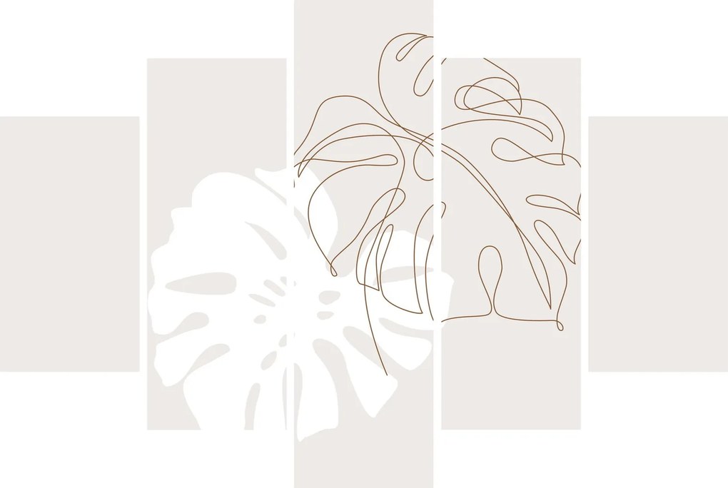 Obraz - Line art monstera N⁰2 (150x105 cm)