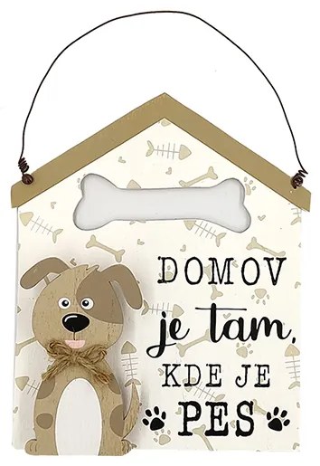 Nekupto Dřevěná cedule domeček se psem