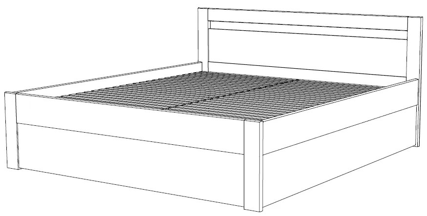 BMB MARIKA KLASIK - masívna buková posteľ s úložným priestorom 180 x 200 cm, buk masív