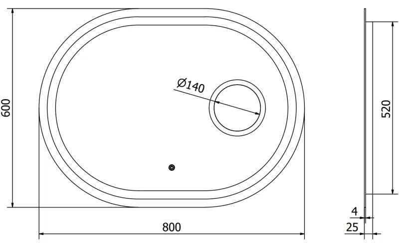 Mexen Umba, LED kúpeľňové zrkadlo s podsvietením a kozmetickým zrkadlom 80 x 60 cm, 6000K, ochrana proti zahmlievaniu, 9822-080-060-611-00