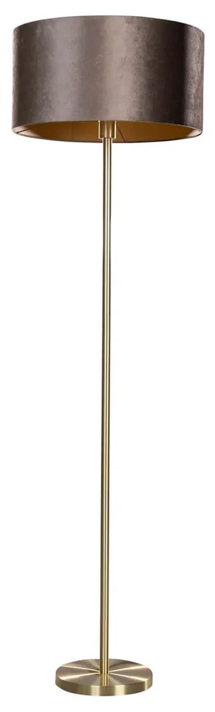 Stojacia lampa mosadz s velúrovým tienidlom hnedá 50 cm - Simplo