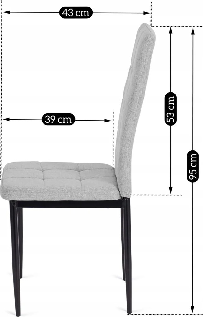 Čalouněná jídelní židle Tex šedá/černá