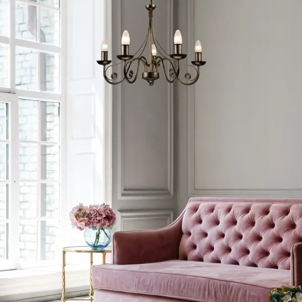 Luster na reťazi DONATO 5xE14/40W/230V