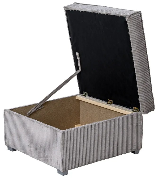 Tmavosivý taburet SMART COSARO s úložným priestorom 65x65 cm