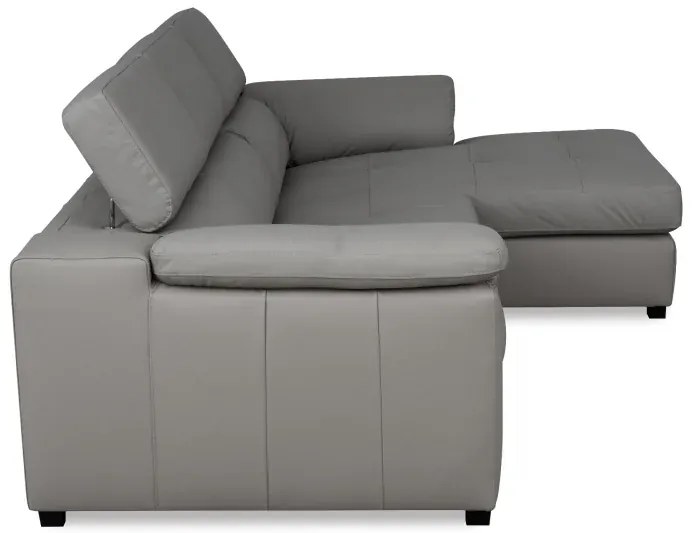 Kožená rohová sedacia súprava LOREN II, pravá, sivá (madras - 128 grey)