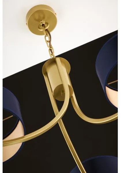 Jupiter 2093 - Luster na reťazi ARTHUR 3xE27/15W/230V modrá/zlatá