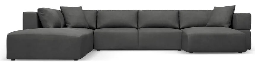 Tmavosivá rohová pohovka do "U", ľavý roh Esther – Milo Casa
