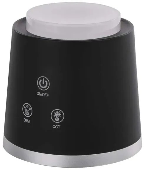 LED Stmievateľná nabíjacia stolná lampa 4v1 LED/6W/3,7V 3000K/4000K/6500K čierna