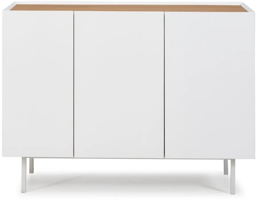 Biela nízka komoda v dekore duba 110x85 cm Arista – Teulat