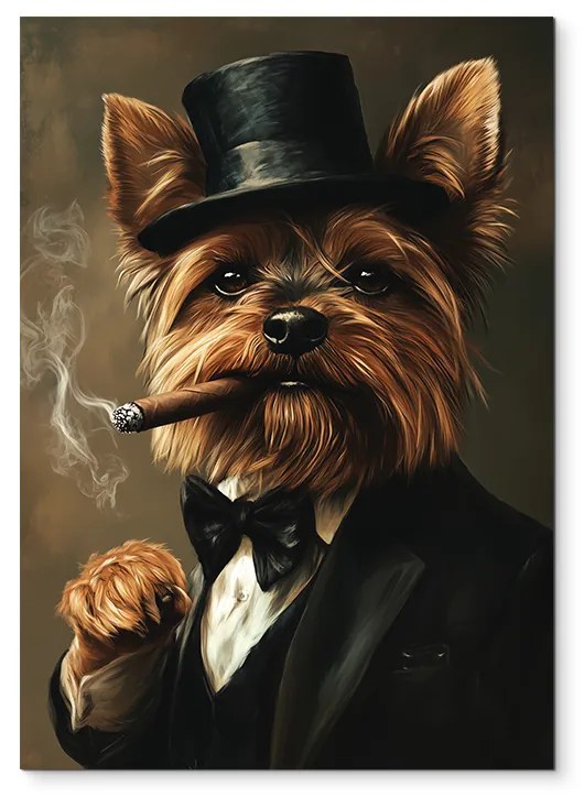 drevko | Obraz Yorkie z podsvetia