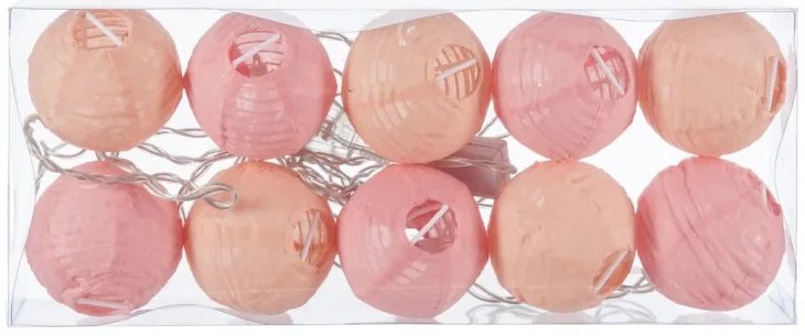 Girlanda 10tich svetielok ružová / oranžová - 290 * 8 * 8 cm