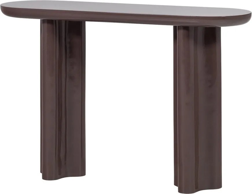 Tmavohnedý lesklý konzolový stolík 35x120 cm Evara – WOOOD
