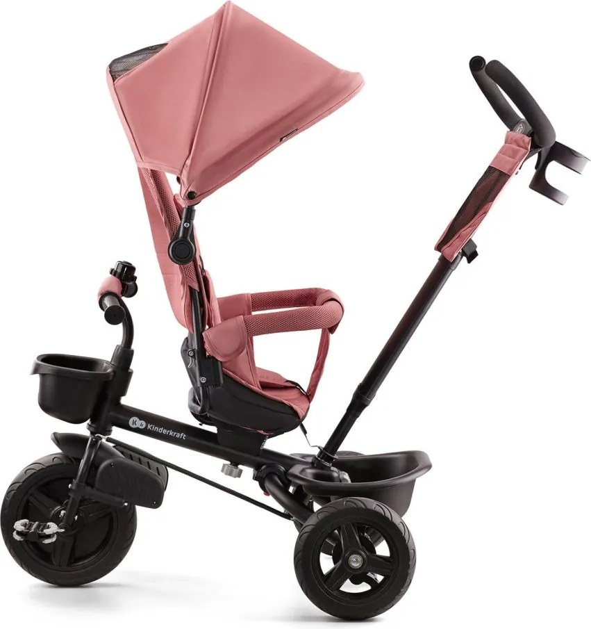 Detská trojkolka s otočným sedadlom, ružová