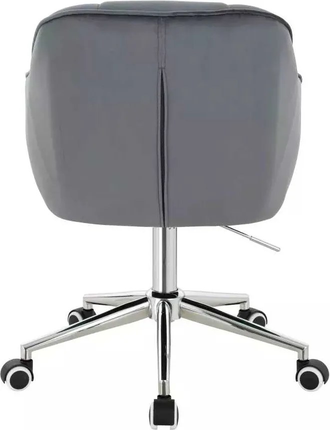 LuxuryForm DESIGN Stolička AVOLA VELUR na striebornej podstave s kolieskami - tmavo šedá